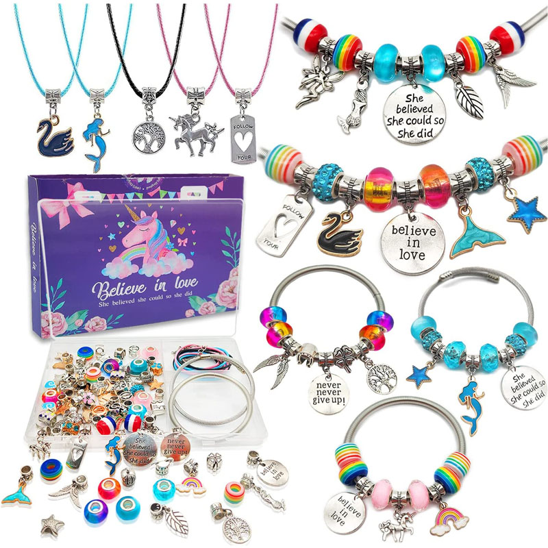 Kit para fazer pulseiras com pingentes para crianças DIY Art Crafts