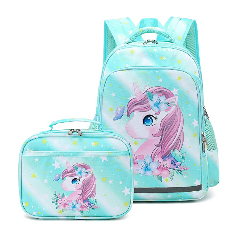 Mochila escolar infantil unicórnio